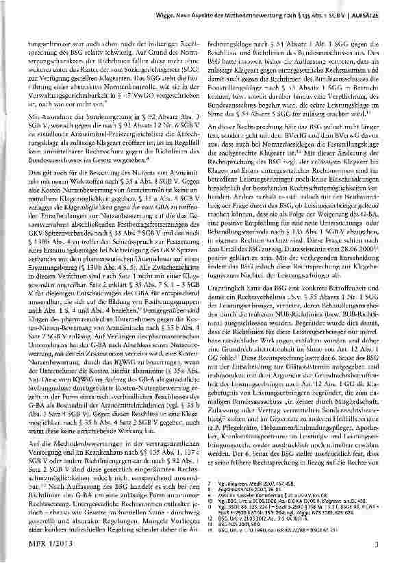 Vorschauseite 3: Neue Aspekte der Methodenbewertung nach § 135 Abs. 1 SGB V - am Beispiel der hyperbaren Sauerstofftherapie (HBO) Anmerkung zu B5G, Urteil vom 21. 03. 2012 - B 6 KA16/11 R