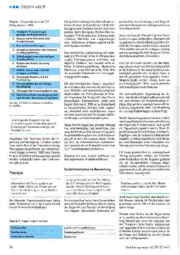 Vorschauseite 2: Tumor-assoziierte Fatigue