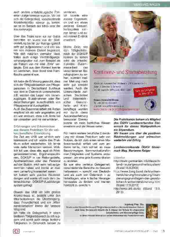 Vorschauseite 2: Förderung eines Auslandspraktikums vom ÖGKV Landesverband Steiermark