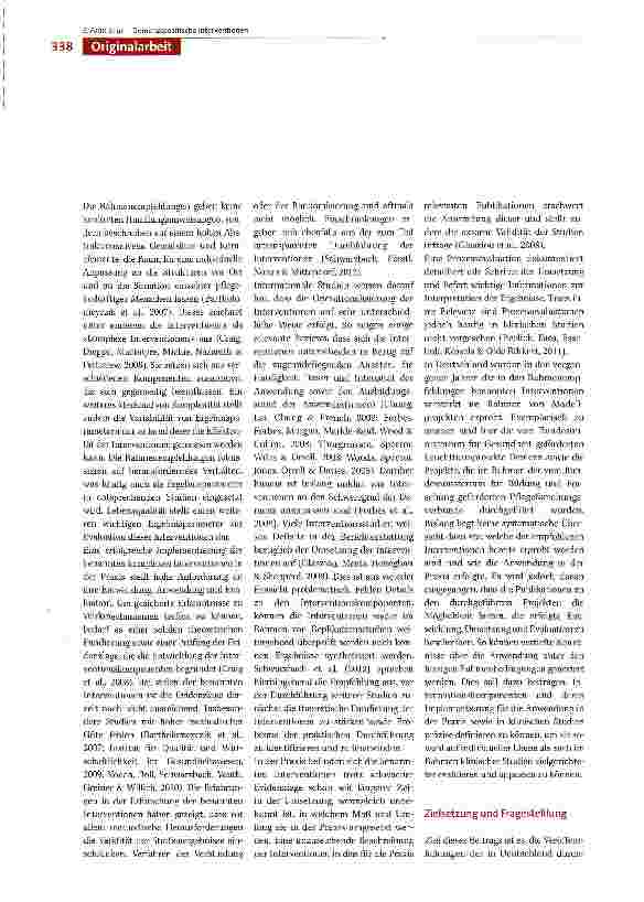 Vorschauseite 2: Entwicklung, Umsetzung und Evaluation pflegerischer Interventionen für Menschen mit Demenz in der stationären Altenhilfe in Deutschland -eine Literaturstudie