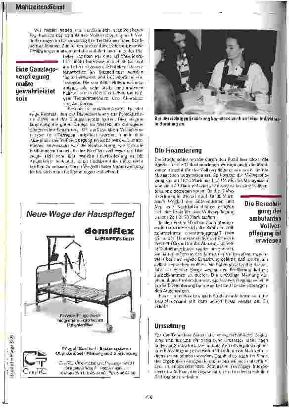 Vorschauseite 3: Volle Verpflegung Verbesserung der ambulanten Versorgung von hochbetagten Diabetikern