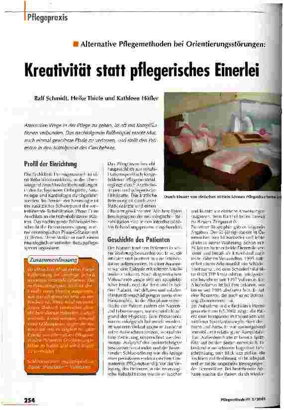 Vorschauseite 1: Kreativität statt pflegerisches Einerlei