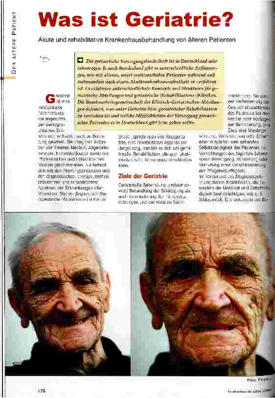 Vorschauseite 1: Was ist Geriatrie? Akute und rehabilitative Krankenhausbehandlung von älteren Patienten