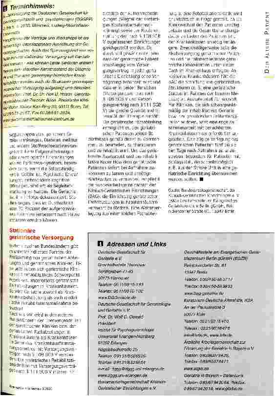 Vorschauseite 2: Was ist Geriatrie? Akute und rehabilitative Krankenhausbehandlung von älteren Patienten