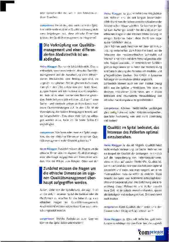 Vorschauseite 2: Qualitätsmanagement im Spital - wo bleibt die Ethik?