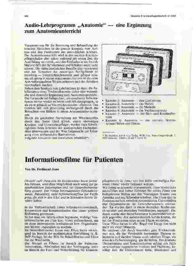 Vorschauseite 1: Informationsfilme für Patienten