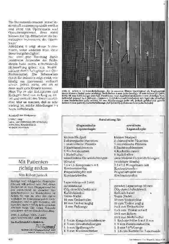 Vorschauseite 3: Die minimal-invasive Chirurgie (3) Instrumentelle und technische Voraussetzungen für operaitv-endoskopische Eingriffe