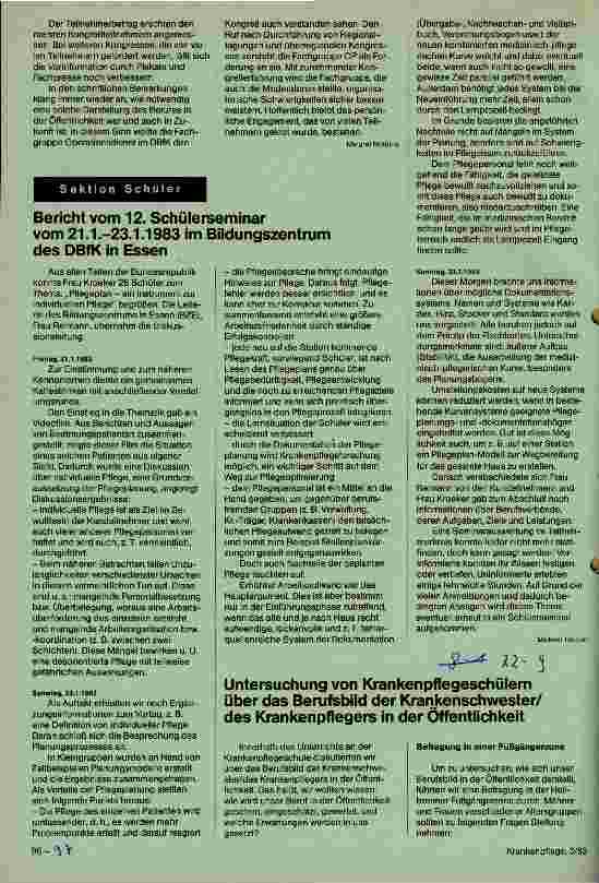 Vorschauseite 1: Untersuchung von Krankenpflegeschülern über das Berufsbild der Krankenschwester/des Krankenpflegers in der Öffentlichkeit