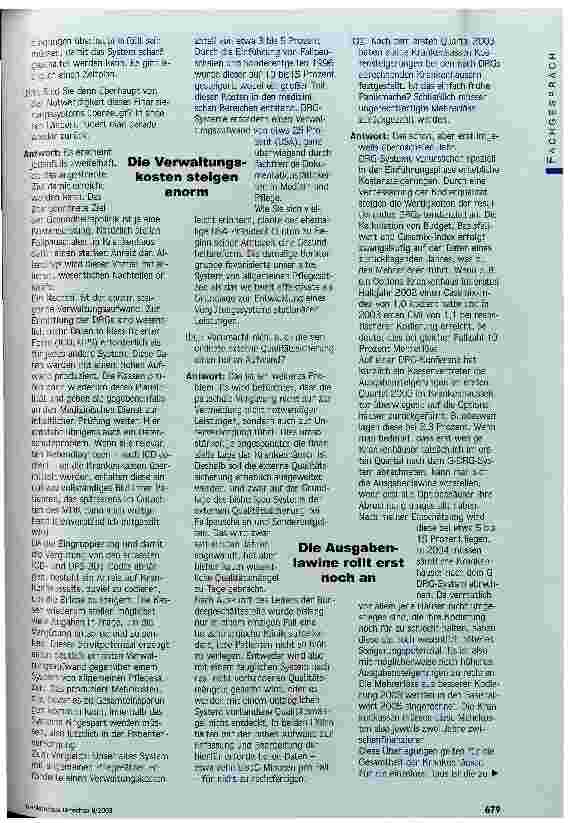 Vorschauseite 2: DRGs: Gefahr durch gravierende Systemfehler Immer mehr Zweifel an der Einhaltung des Zeitplans