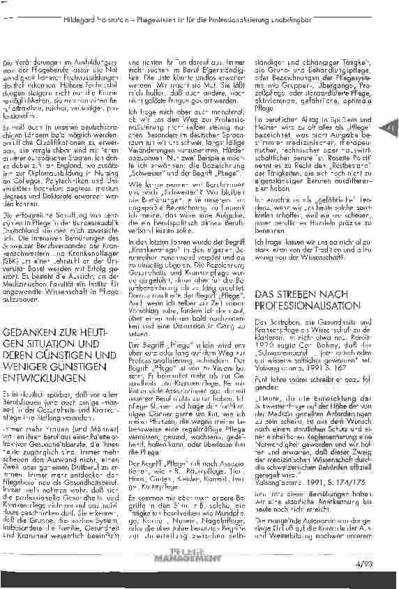 Vorschauseite 2: Pflegewissen ist für die Professionalisierung unabdingbar