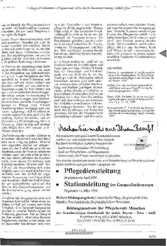 Vorschauseite 4: Pflegewissen ist für die Professionalisierung unabdingbar