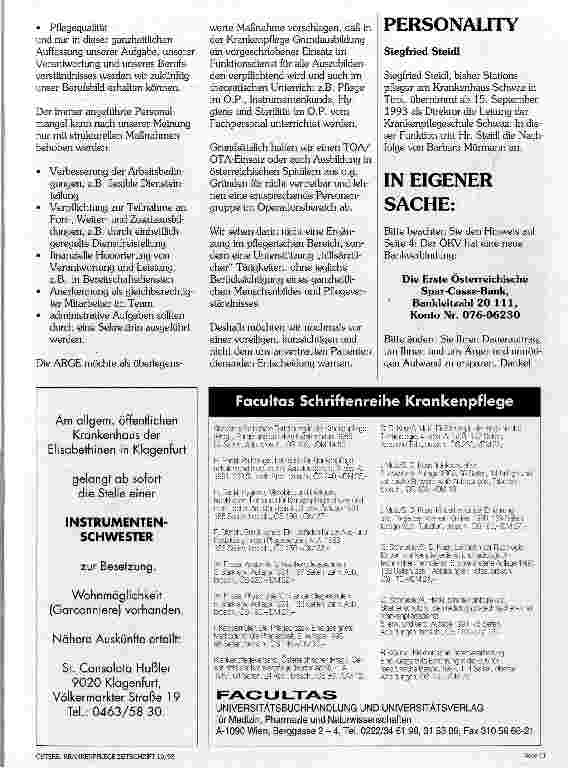 Vorschauseite 2: Stellungnahme der ARGE Krankenpflege im OP-Dienst Hinweise und Stellungnahmen zu TOA/OTA-Einsätzen