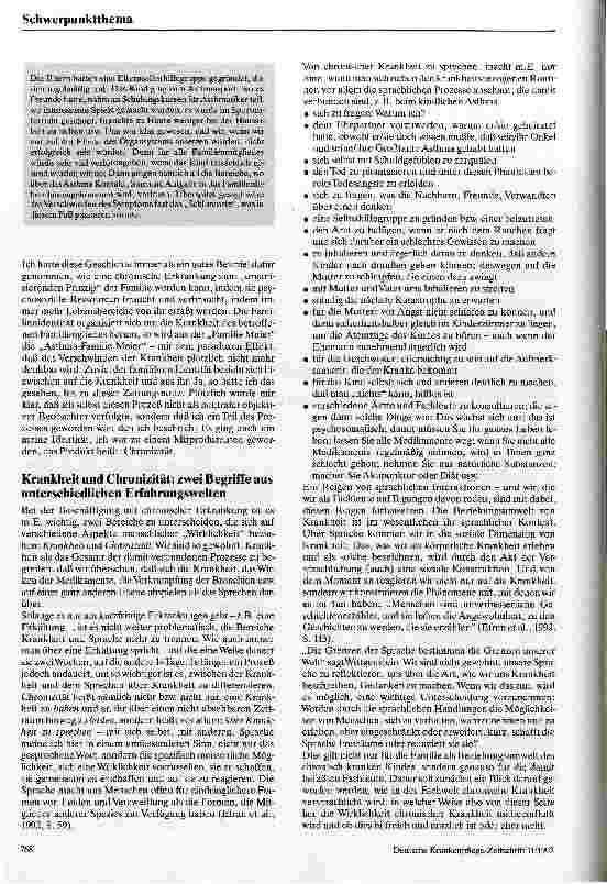 Vorschauseite 2: Familie als wichtigste Beziehungsumwelt des chronisch kranken Kindes