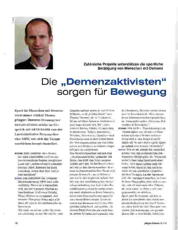 Vorschauseite 1: Die „Demenzaktivisten sorgen für Bewegung