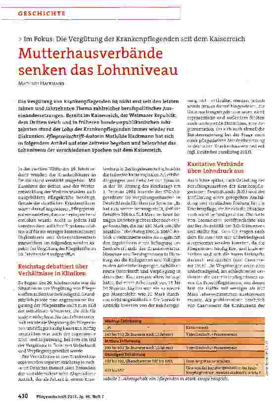 Vorschauseite 1: Mutterhausverbände senken das Lohnniveau