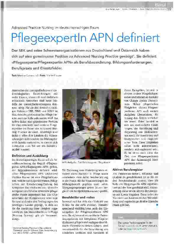 Vorschauseite 1: Pflegeexpertln APN definiert