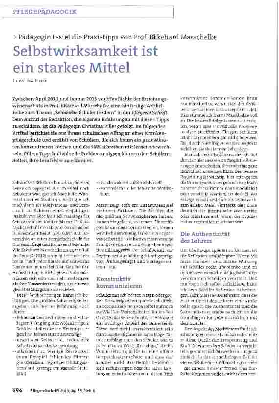 Vorschauseite 1: Selbstwirksamkeit ist ein starkes Mittel