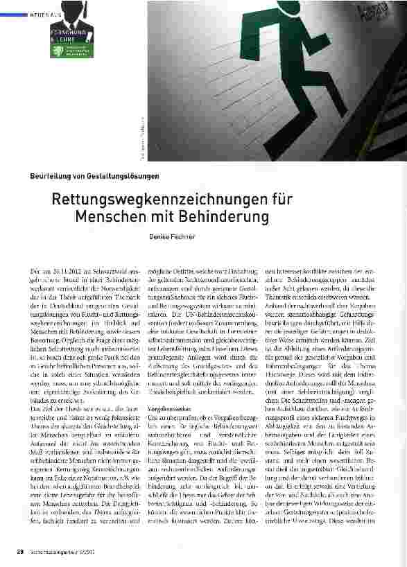 Vorschauseite 1: Rettungswegkennzeichnungen für Menschen mit Behinderung