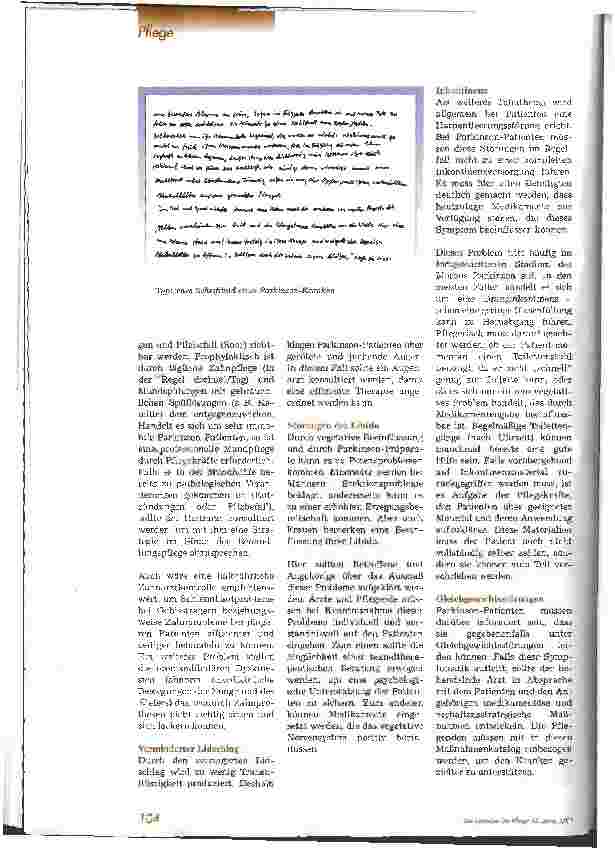 Vorschauseite 3: Pflegehinweise für Parkinson-Patienten