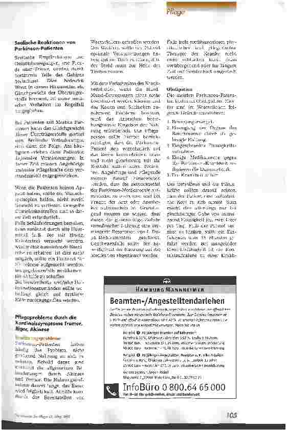 Vorschauseite 4: Pflegehinweise für Parkinson-Patienten