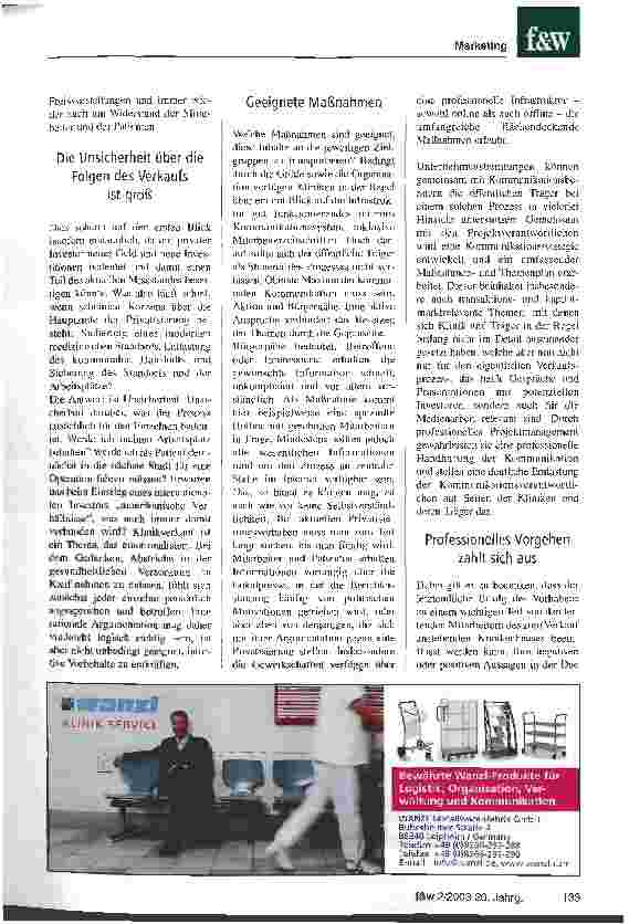Vorschauseite 2: Klinikverkauf ist ein Thema, das emotionalisiert Erfolgsfaktor Kommunikation bei der Privatisierung von Krankenhäusern