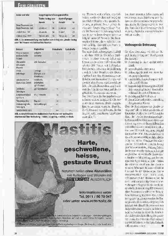 Vorschauseite 5: tender loving care gegen Fehlgeburten