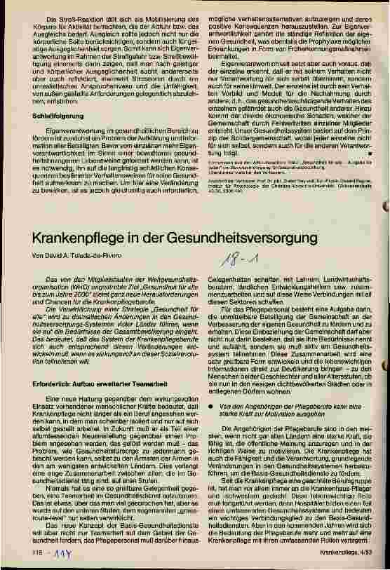 Vorschauseite 1: Krankenpflege in der Gesundheitsversorgung