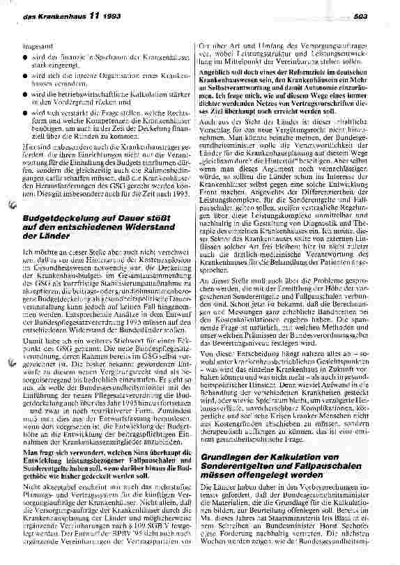 Vorschauseite 2: Auswirkungen des GSG auf die Krankenhausversorgung in Hessen