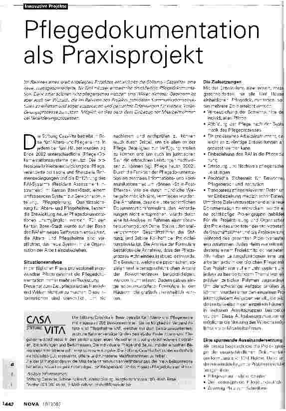 Vorschauseite 1: Pflegedokumentation als Praxisprojekt
