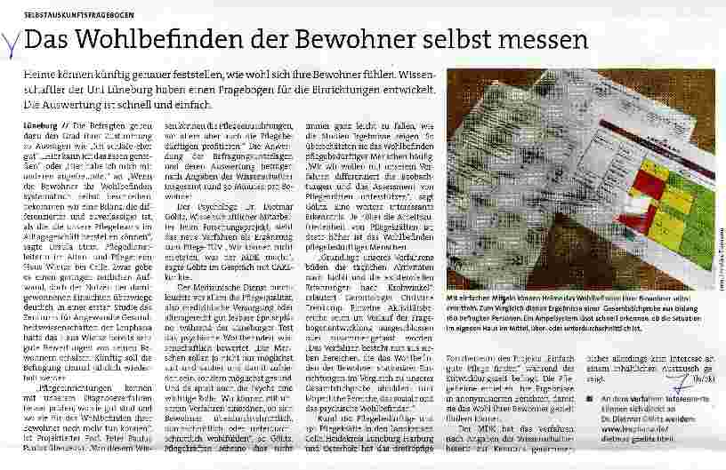 Vorschauseite 1: Das Wohlbefinden der Bewohner selbst messen