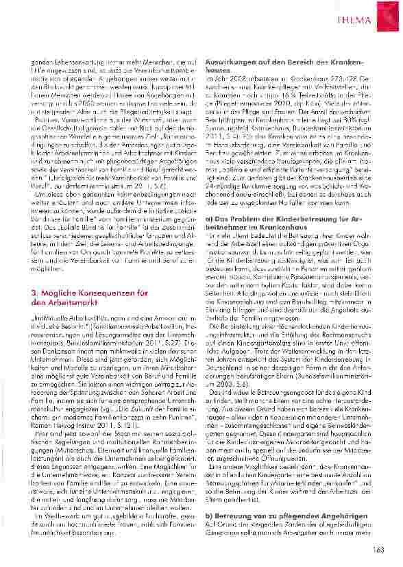 Vorschauseite 5: FAMILIEN UND ARBEITSZEITMODELLE DER PFLEGE (Auszüge aus der gleichnamigen Bachelor-Arbeit)