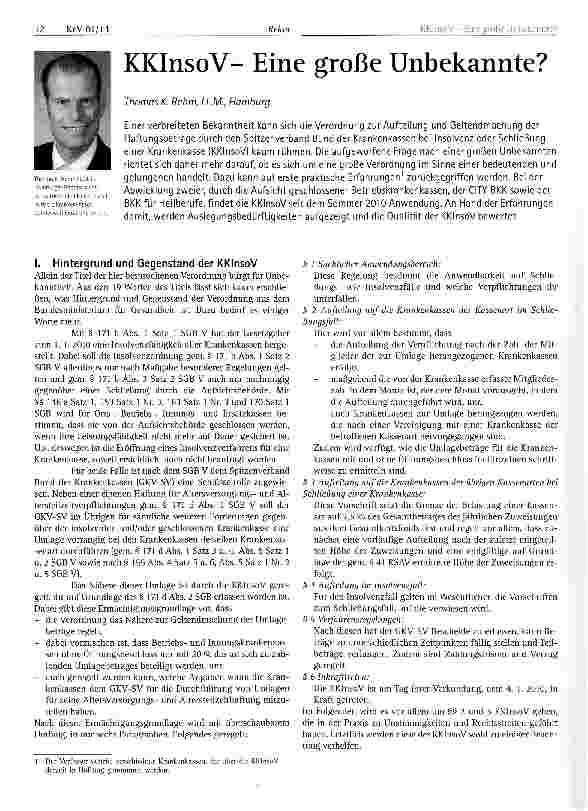 Vorschauseite 1: KKInsoV- Eine große Unbekannte?