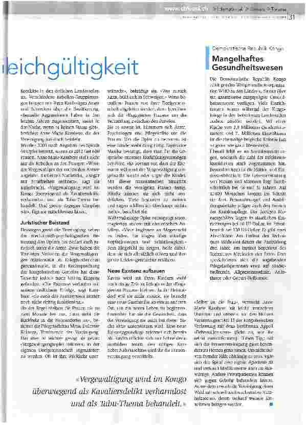 Vorschauseite 2: Engagierter Kampf gegen Gleichgültigkeit
