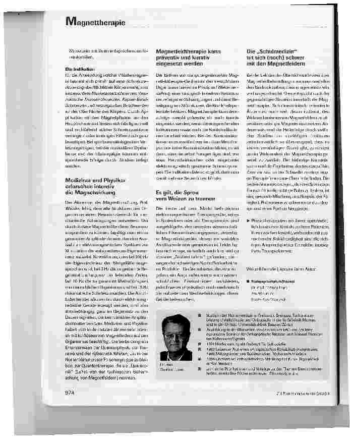Vorschauseite 5: Magnettherapie - Scharlatanerie oder eine neue Dimension in der Medizin? - Eine Übersicht