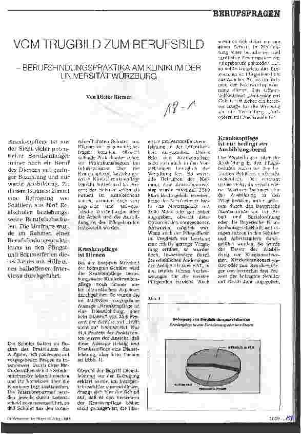 Vorschauseite 1: Vom Trugbild zum Berufsbild Berufsbildungspraktika am Klinikum der Universität Würzburg