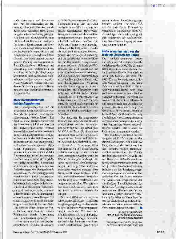 Vorschauseite 2: Bundesärztekammer setzt klare Maßstäbe für die Novellierung