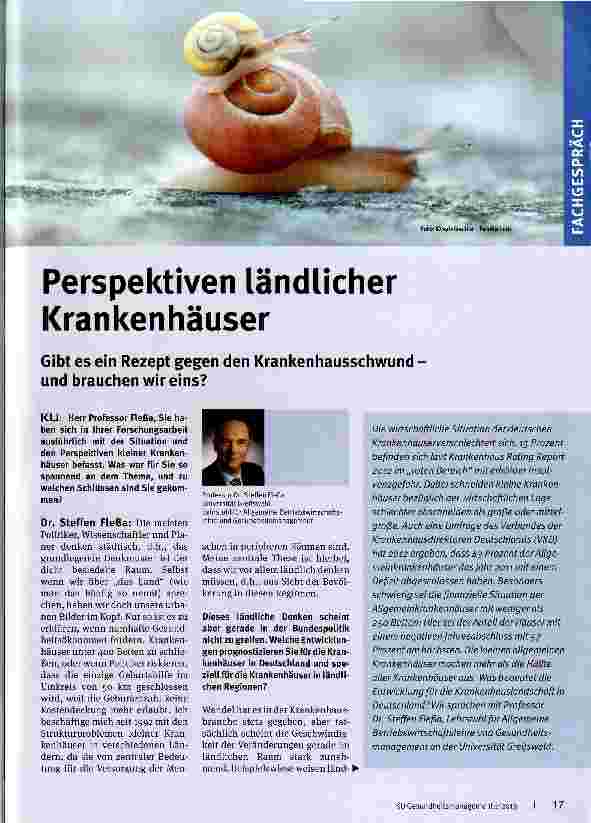 Vorschauseite 1: Perspektiven ländlicher Krankenhäuser