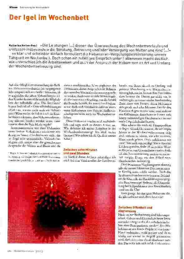 Vorschauseite 1: Der Igel im Wochenbett
