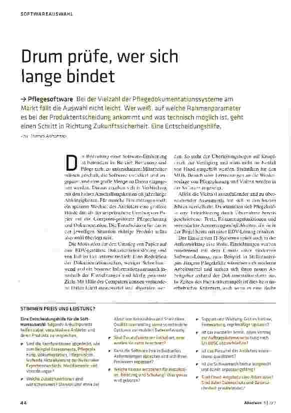 Vorschauseite 1: Drum prüfe, wer sich lange bindet