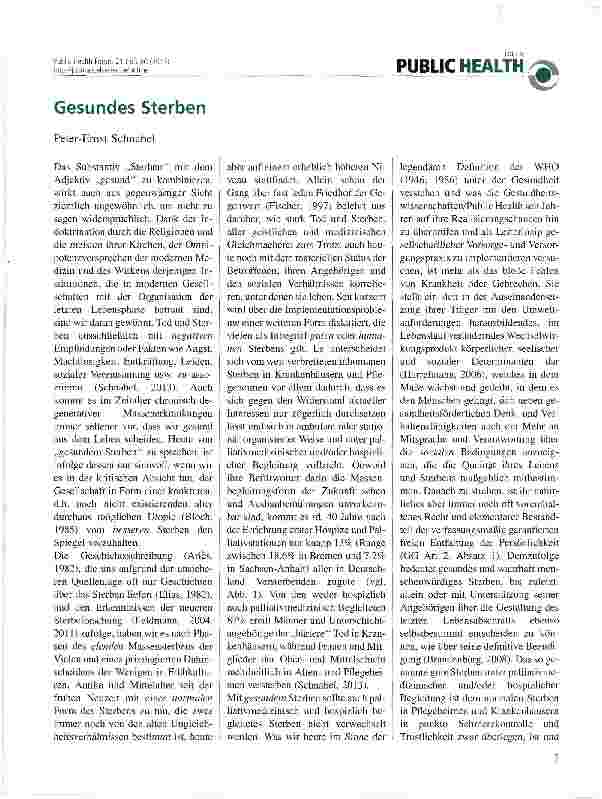Vorschauseite 1: Gesundes Sterben