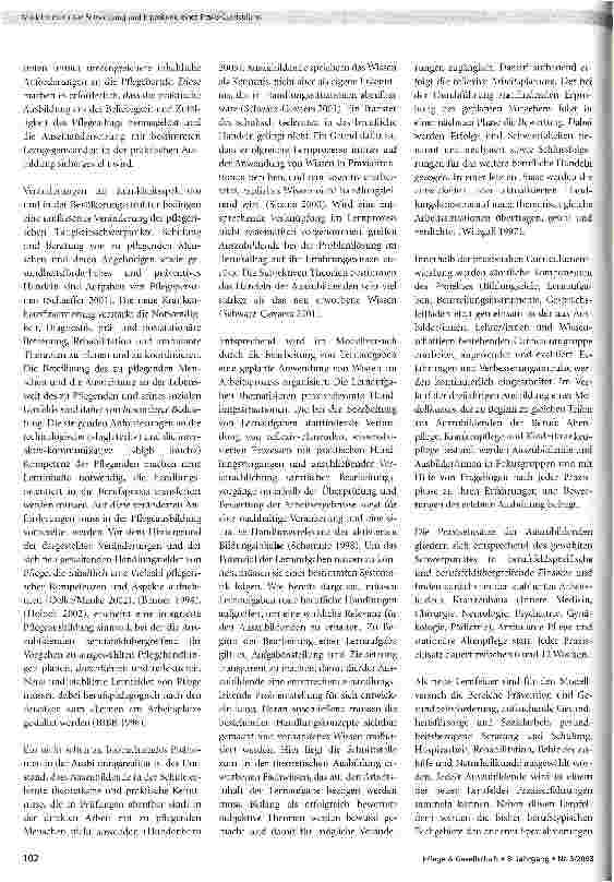 Vorschauseite 2: Modellversuch zur Entwicklung und Erprobung eines Praxis-Curriculums für die integrierte Berufsausbildung von Krankenpflege, Kinderkrankenpflege und Altenpflege