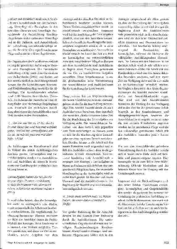 Vorschauseite 3: Modellversuch zur Entwicklung und Erprobung eines Praxis-Curriculums für die integrierte Berufsausbildung von Krankenpflege, Kinderkrankenpflege und Altenpflege