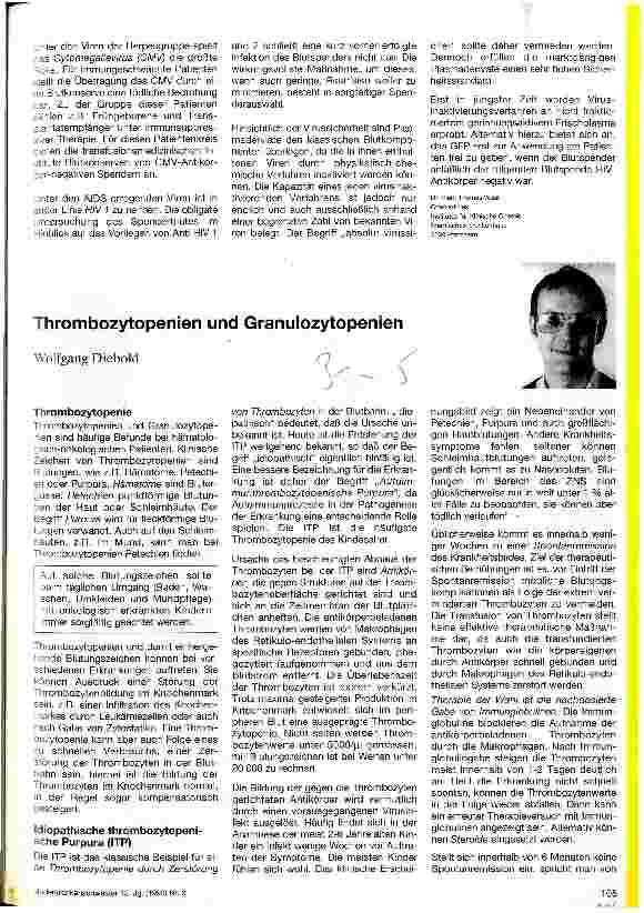 Vorschauseite 1: Thrombozytopenien und Granulozytopenien