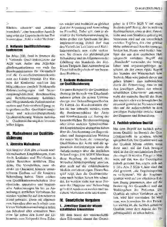 Vorschauseite 2: Qualitätssicherung als Patientenrecht? Rechtsbegriff Qualitätsmanagement: Ab wann wird die gesetzliche Forderung des § 135 a SGB V erfüllt?