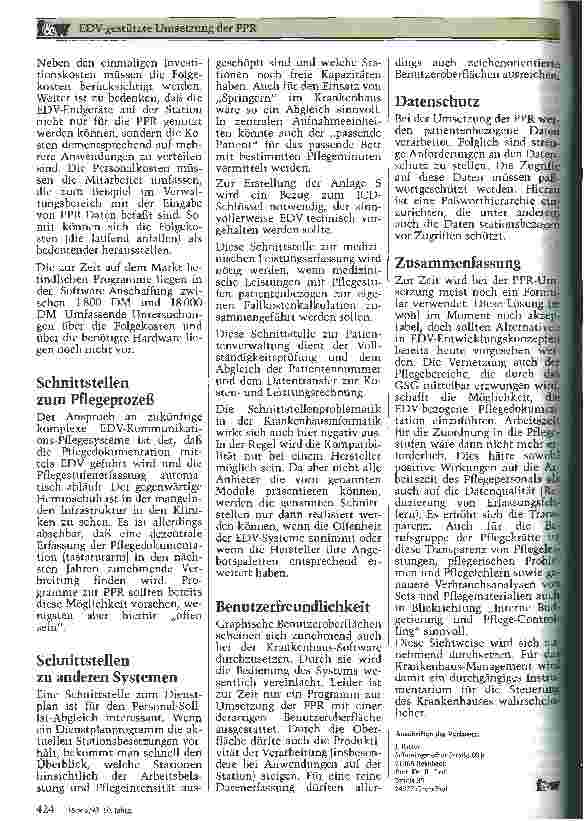 Vorschauseite 4: EDV-gestützte Umsetzung der PPR Eine Checkliste für die Auswahlentscheidung