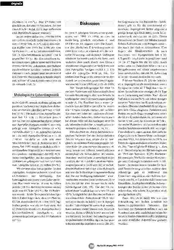 Vorschauseite 4: Nosokomiale invasive Aspergillosen