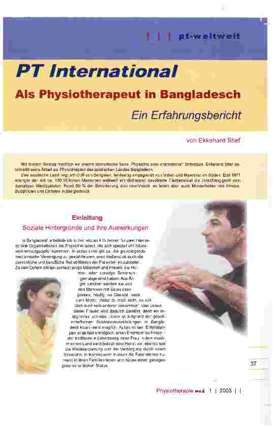 Vorschauseite 1: Als Physiotherapeut in Bangladesch