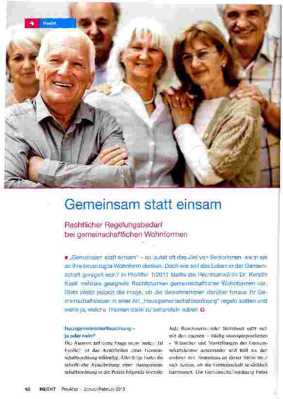 Vorschauseite 1: Gemeinsam statt einsam