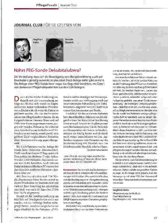 Vorschauseite 1: Nährt PEG-Sonde Dekubitalulzera?