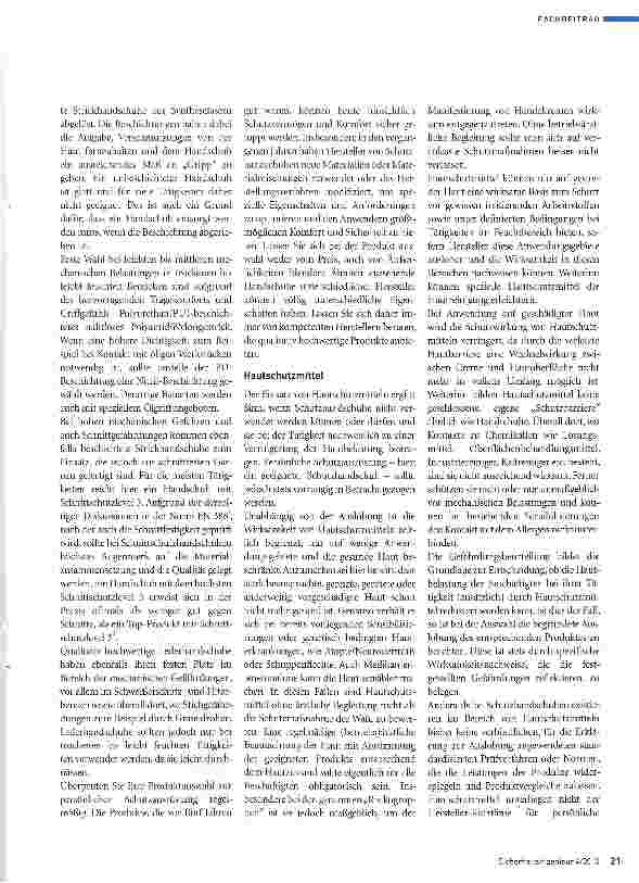 Vorschauseite 4: Grundsätzliches zur Auswahl von Hautschutzmitteln und Schutzhandschuhen
